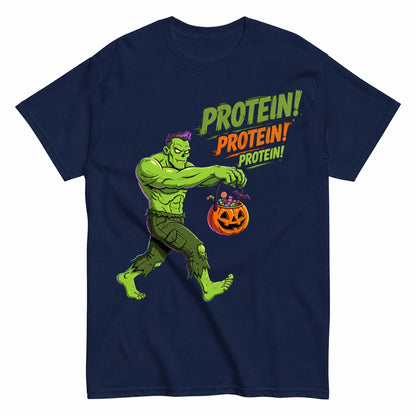 Zombie Protein Halloween Shirt in Navy – product view